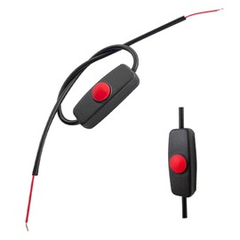 12V Inline Mini ON Off Push Button Switch, Small Latching in-line ON-Off Switch with 10 Inch Prewire on Both End & Quick Shrink Connectors.