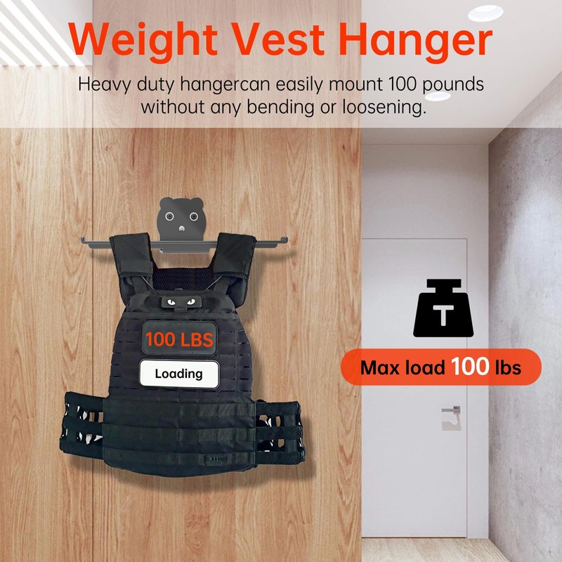 KOMOHOM Backpack Blower Rack Wall Mount with Rubber Coating，100lb Weight