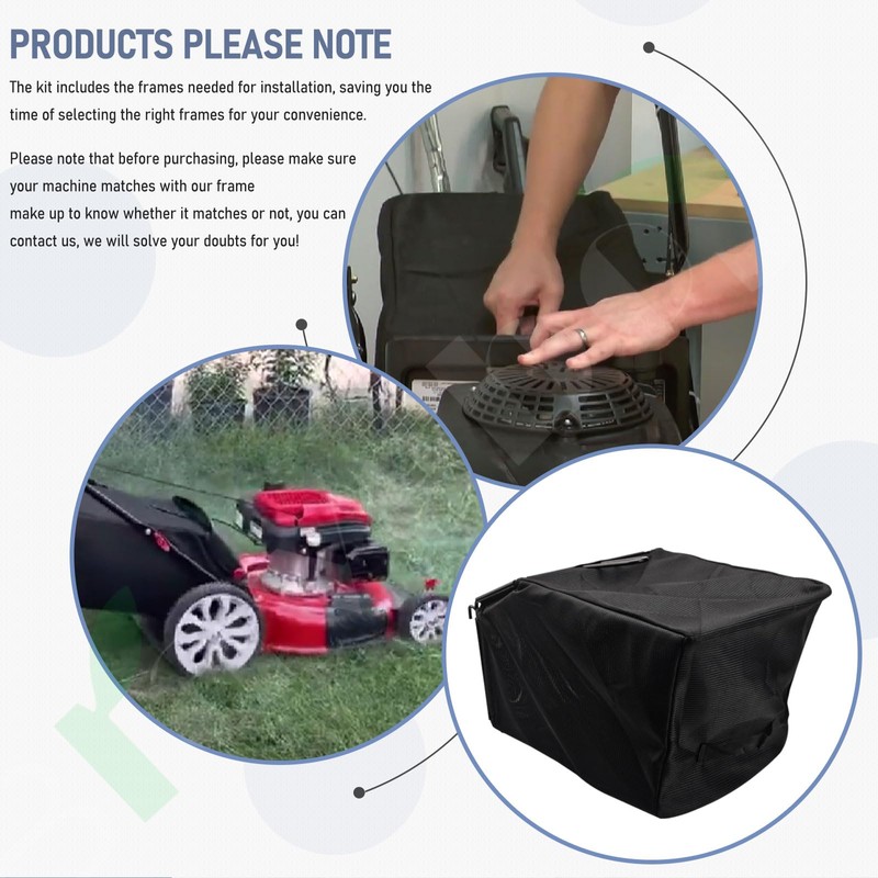 Lawn Mower Rear Grass Catcher Bag W/Grass Catcher Frame Set