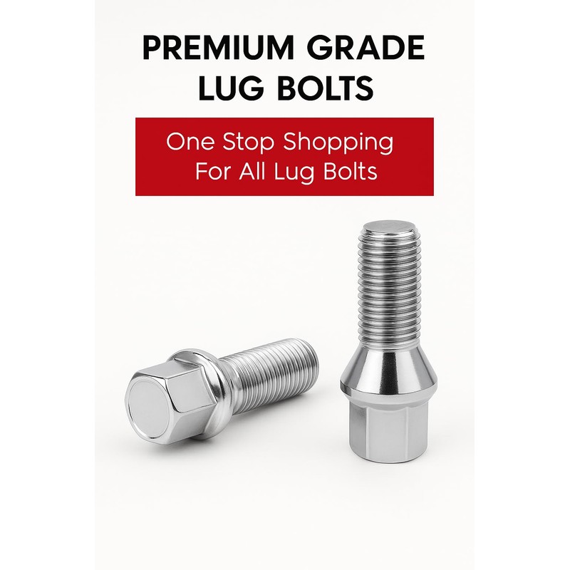 20 Pcs Lug Bolts Conical Bolt 12x1.50 Thread 27mm Shank