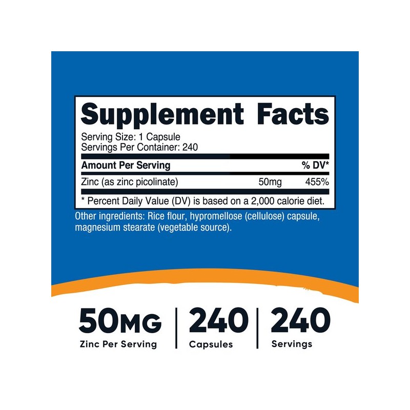 아연 피콜리네이트 50mg 240캡슐 1병 Zinc Picolinate 50mg 240 Capsules