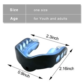 Football Mouth Guard, 2Pcs Mouthpiece Football, Youth Sports Mouth Guard with Strap Mouthguards for Youth and Adult Athletes, Hockey, Rugby, Boxing and Lacrosse