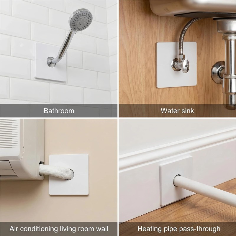 Square Shower Arm Flange Escutcheon Plate, Wall Split Pipe Cover