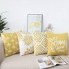 NIULAA Mustard Yellow Cushion Covers 50cm x 50cm Set of