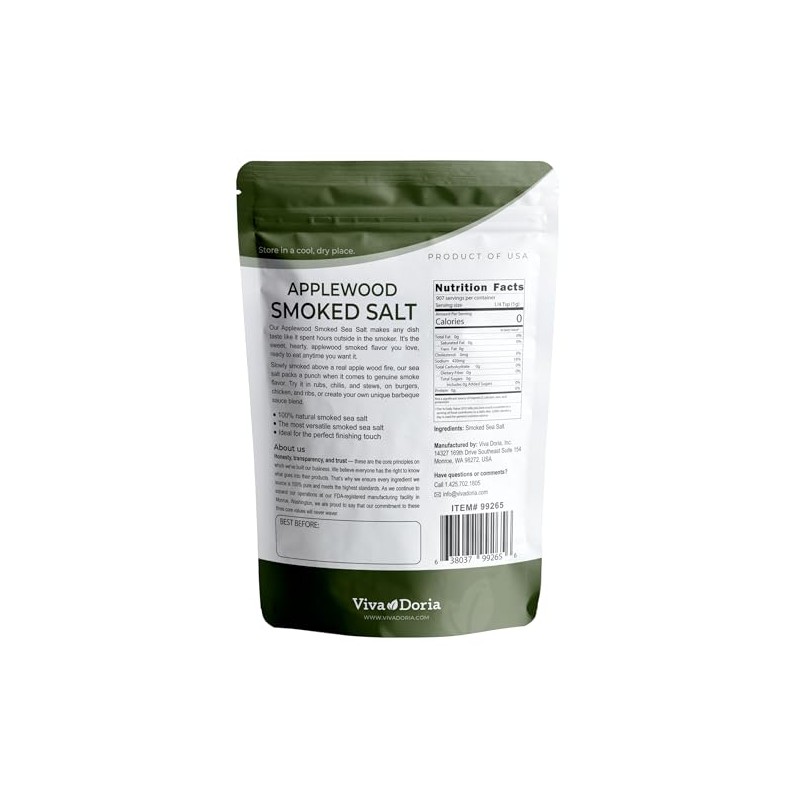Viva Doria Applewood Smoked Sea Salt - Fine Grain, 2
