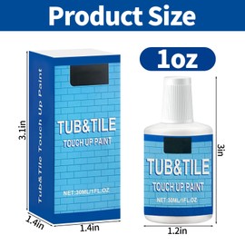 Specialty Bathtub Paint white, Tub and Tile Paint, Used for Scratches, Cracks, and Spots on Sinks, Enamel, Toilets, and Bathtubs(White,1 Oz)