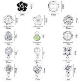 NEWITIN 14 Pairs Clip On Earrings for Women Cute Earrings Crystal Earrings Pearl Earrings Charming Fashion Earrings Non Piercing Clip on Earrings for Women