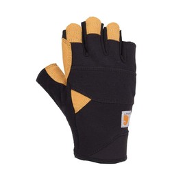 Carhartt Men's Padded Palm Fingerless Glove, Black Barley, Large