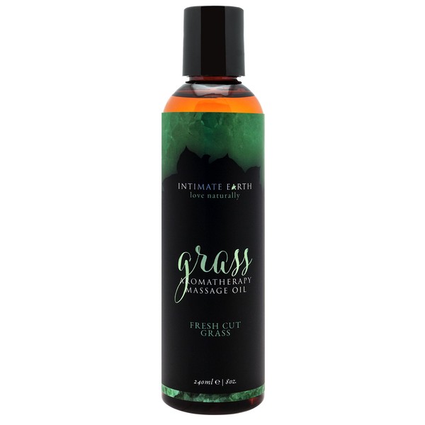Intimate Earth Massage Oil, Grass, 8 Ounce