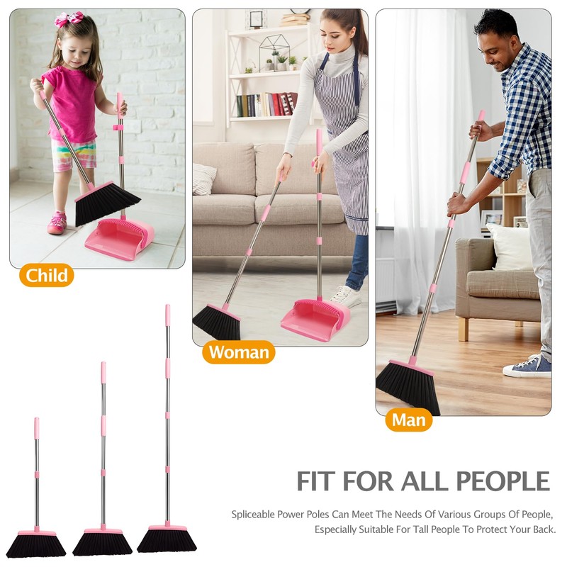 XXFLOWER Broom and Dustpan Set, Dustpans with Broom Combo for