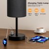Touch Nightstand Lamp - Black, 3-Way Dimmable, USB A +
