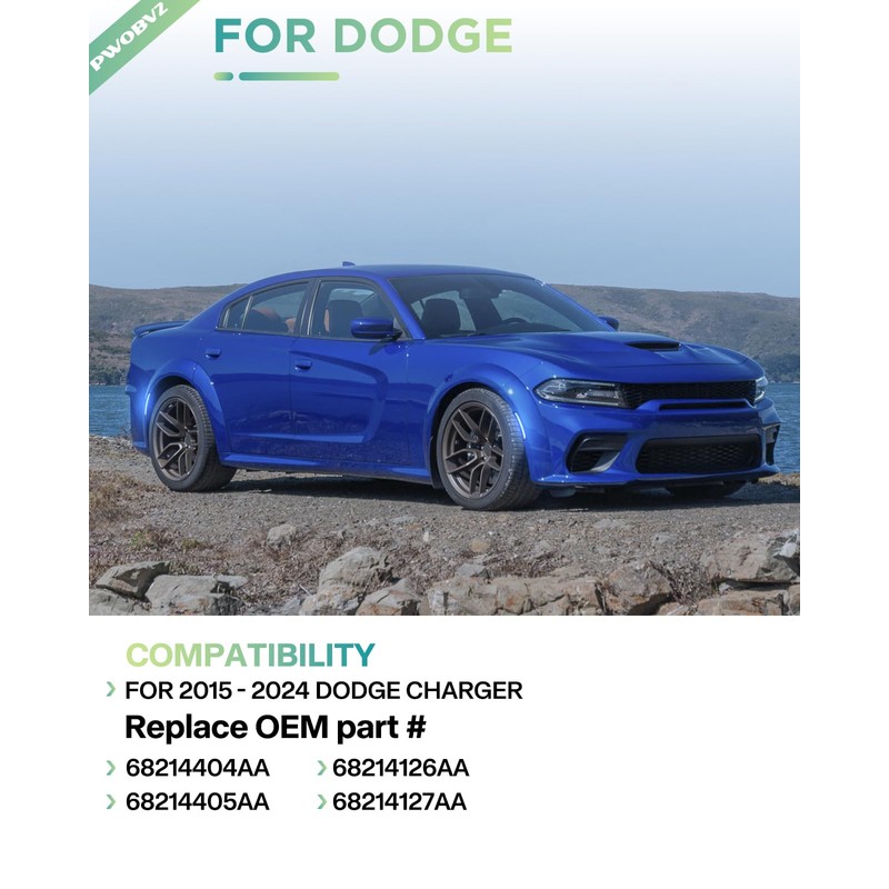 PWOBVZ Blue LED Side Marker Lights for Dodge Charger 2015