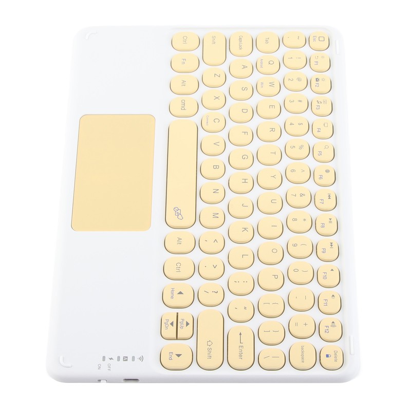 Bluetooth Keyboard Touchpad Round Keycap with Ergonomic Design Stable Connection