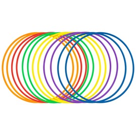 12 Piece Plastic Toss Rings Toys,Mini Throwing Rings Toss Hoops for Kids,Carnival Party Favo Rings Toss for Indoor Outdoor Sport Games for Speed and Agility Practice Gam-9.8inch