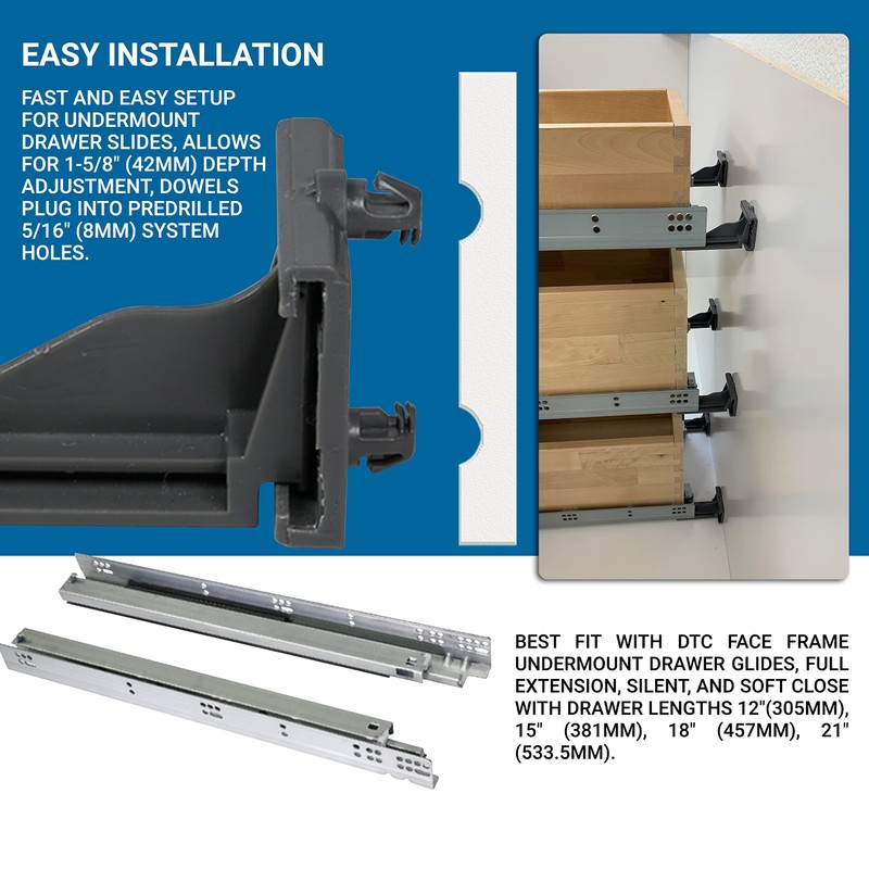 6 Pack DTC Rear Mounting Brackets Heavy Duty Drawer Slide