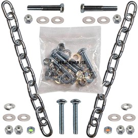 Steel Target Chain Hanging Kit - Includes Superbolts for Hanging Steel Targets for Shooting - Angles Targets Downwards 10 Deg for Safety - Set of 2 Chains - Domestic Grade 30 Zinc Plated Steel Chain