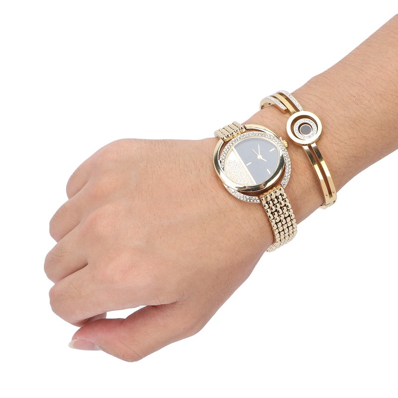 Business Style Women Watch Bracelet Necklace Set Anniversary Birthday Gift
