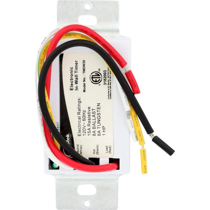 Westek TMDW30 Hardwire Indoor Digital Wall Switch Timer, White