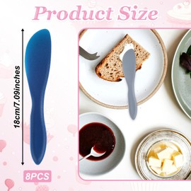 Gjinxi 8PCs Plastic Butter Spreader, Multi Purpose Plastic Butter Spreader Knives, Kitchen Frosting Knives for Soft Cheese Butter Cream Icing, Sandwich Spreader Knife for Charcuterie Board