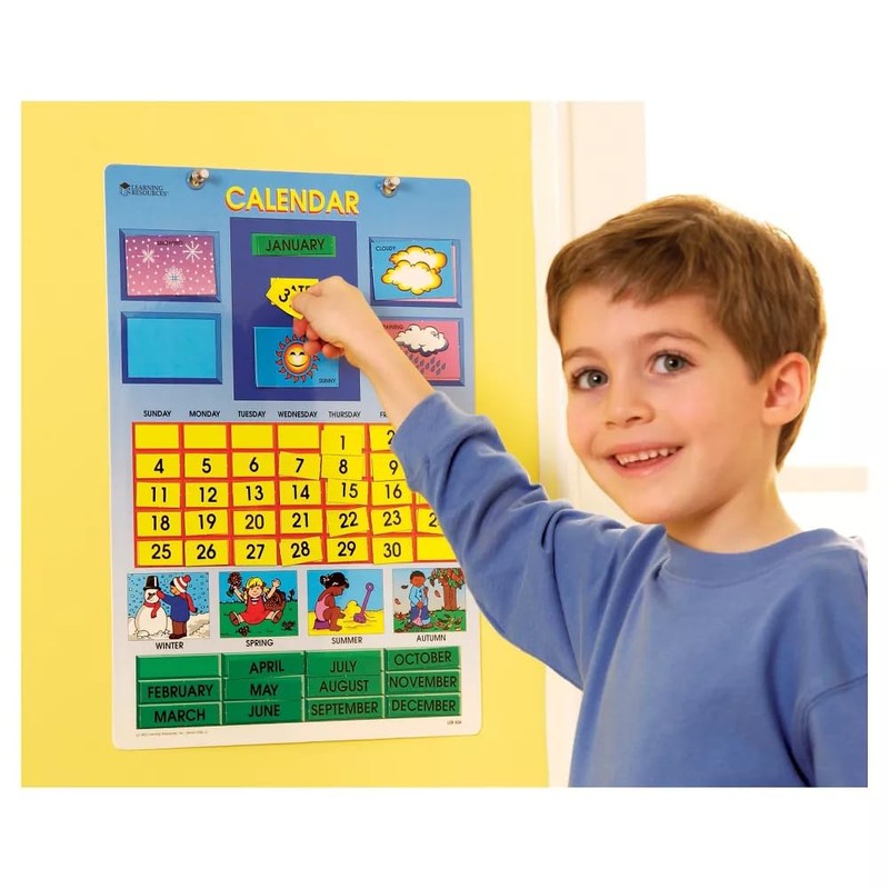 Learning Resources Magnetic Learning Calendar, 51 Magnetic Pieces & Calendar,
