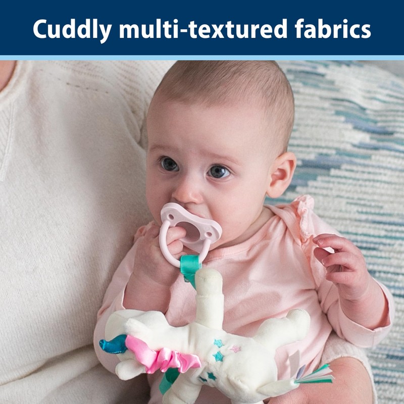 Dr. Brown's Baby Lovey Pacifier and Teether Holder, Unicorn with