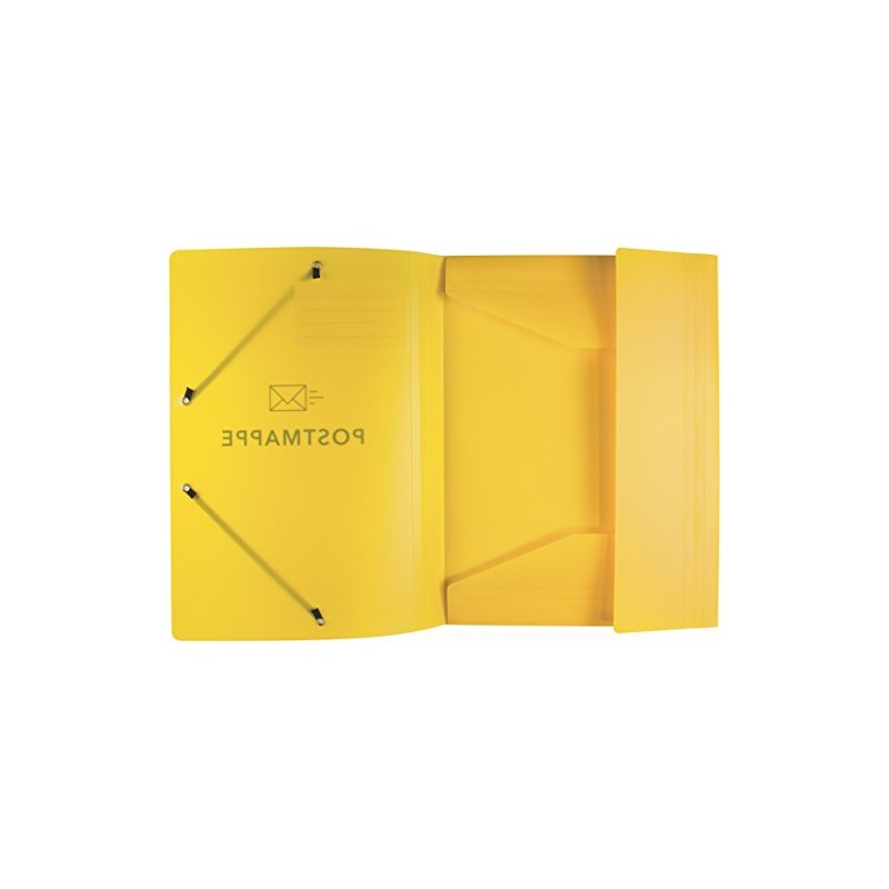 Postal Folder Polypropylene Yellow with Elastic Band