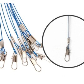 TOMTO 12pcs Fishing Wire Trace Leader Rigs Balances Stainless Steel Fishing Rig Fishing Rig Fishing Leader Swivel Snap Beads High Strength Fishing Wire (Blue 2 Arms)