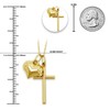 Gold Heart with Cross Pendant - 10 Karat Yellow Gold