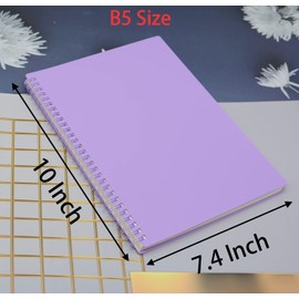 Spiral Notebook, 4 Pcs 10 Inch x 7.4 Inch B5 Thick Plastic Hardcover 7mm College Ruled 4 Color 80 Sheets -160 Pages Journals for Study, Work, Travel and Notes (B5, 4 Pcs Dark Color 2)