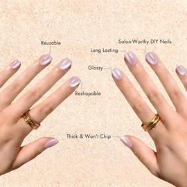 Uñas postizas cortas cuadradas con efecto ojo de gato rosa empolvado, uñas postizas con acabado cromado brillante, uñas de gel esmaltadas cortas, cali