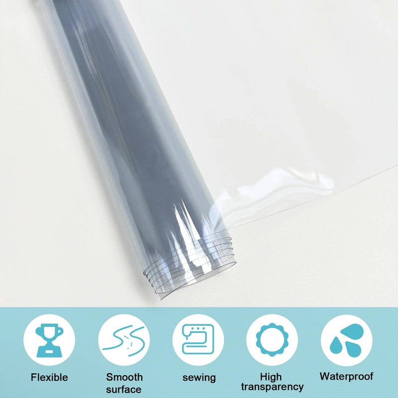 Clear Vinyl for Sewing, Clear PVC Vinyl Roll 11.8" x