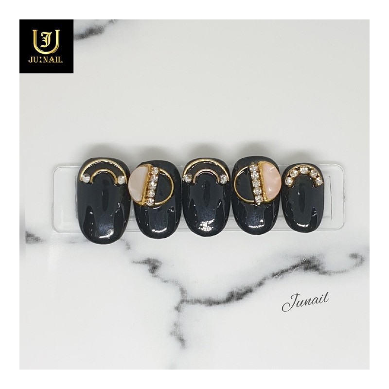 Half Moon Handmade Nail Tips - Long Ballerina / 반달