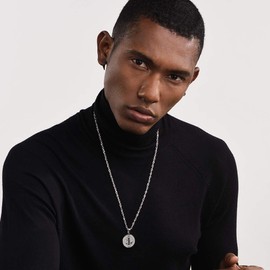 PROSTEEL Benedictus Medal Pendant Necklace Stainless Steel / 18K Gold Plated Benedictus Religious Women Men Jewellery, Stainless Steel, Silver