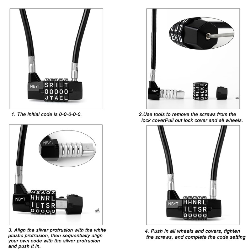NBYT 5-Word Resettable Combination Lock, Letter Lock- Home Security Padlock