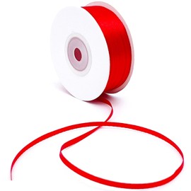 Capesaro Red Ribbon - Solid Color Satin Ribbon,1/8 inch x 100 Yards Double Face Gift Ribbon for Crafts