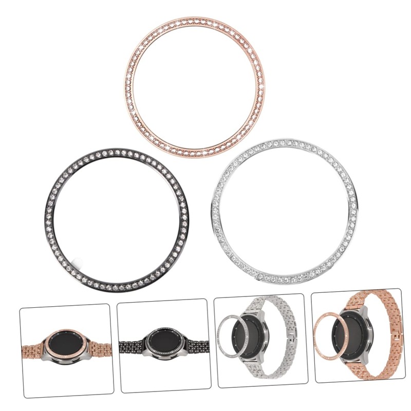 Gatuida 6pcs Metal Bezel for Watch Black Rose Gold Silver