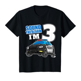 Police Car 3rd Birthday Boy 3 Cop Policeman Officer Three T-Shirt