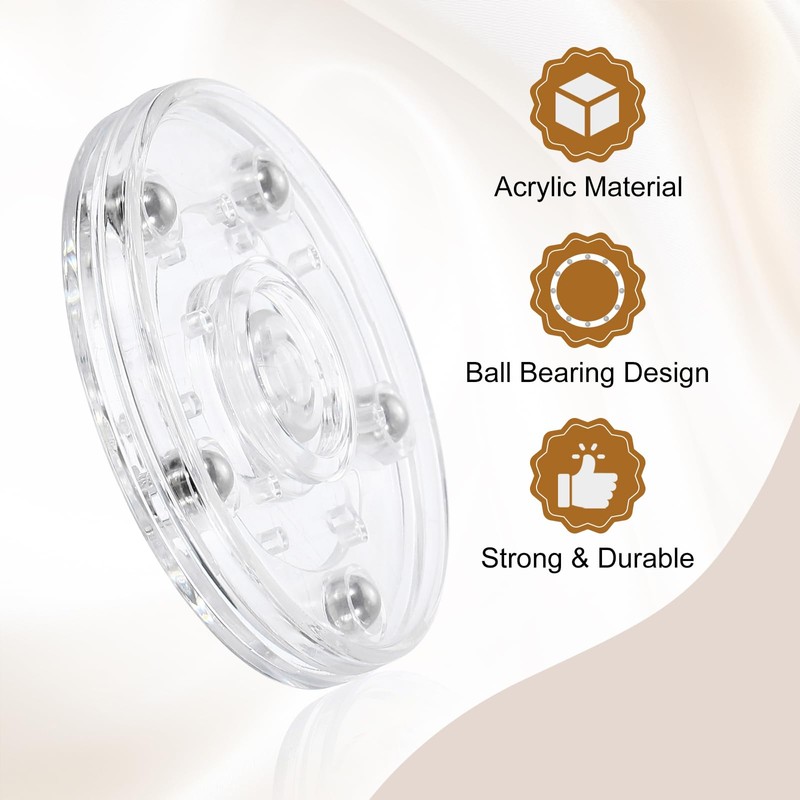 sourcing map 3Pack Acrylic Lazy Susan Turntable, 3" Spinner Lazy