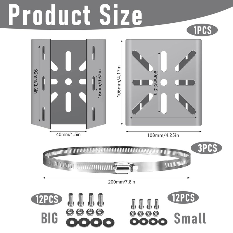 4 Pieces Mast Mount, Universal Vertical Pole Mount with 3