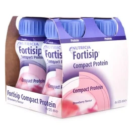 Fortisip Compact Protien Strawberry, 125ml each, (Pack of 4)