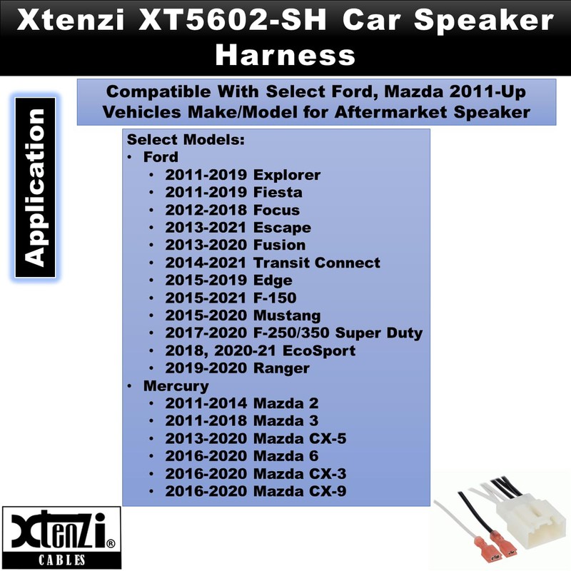 Xtenzi 2 Pair Car Speaker Harness Set Compatible with Ford