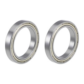 uxcell Bearings 6806ZZ Deep Groove Ball Bearings, Inner Diameter 1.2 inches (30 mm), Outer Diameter 1.7 inches (42 mm), Thickness 0.3 inches (7 mm), Double Shielded Chrome Steel, 2 Pieces