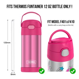 Replacement Straws Compatible with Thermos Funtainer 12 Ounce Bottle F401-Snug Kids,JARLSON kids Replacement Straw Parts-Accessories Set Include 8 BPA-FREE Straws and 2 Cleaning Brush