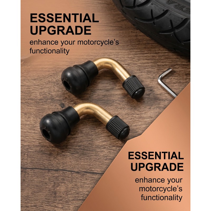 TISCH PVR60 Motorcycle Tyre Valve 2x 90° Angled Brass Valve