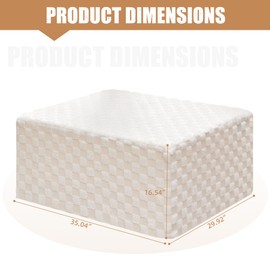 Hobestluk Rectangle Ottoman Memory Foam Footrest for Couch with Removable Cover Large Floor Seating for Adults Ottoman Coffee Table for Living Room, Bedroom or Office (Plush White, Footrest)