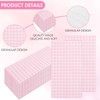 100 Pcs Pink Paper Napkins,2-Ply Disposable Pink and White Checkered