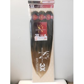 LOC Synthetic Pre-Stretched Braiding Hair, 3 Bundles/Pack, 52 Inches Long (T1B/27)