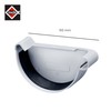 INEFA Gutter End Piece Semicircular, PVC NW 150, Right Grey