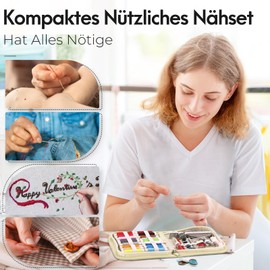 Coquimbo Mini Sewing Kit with Accessories, Needle and Thread Set for Home/Travel/Camping/Emergencies/Beginners/Children, with Needles, Scissors, Thread, Thimble, Tape Measure, Beige