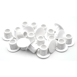 Design61 20 x Cover Plugs for Holes Diameter 10 mm for Press-in White